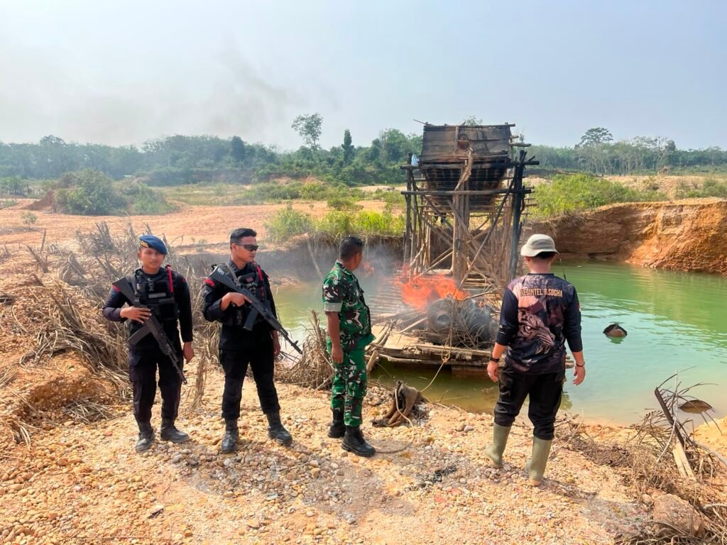 Operasi PETI Kuantan Merah Putih Presisi 2026,Polda Riau 525 Rakit Dimusnahkan di Kuantan Singingi