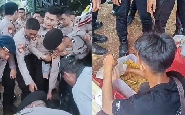 Polisi Borong Tahu Pedagang, Bagikan kepada Warga di Tengah Kegiatan Penyampaian Aspirasi