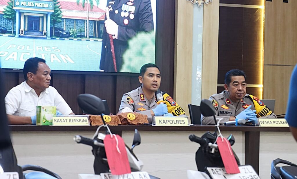 Polres Pacitan Amankan Montir Tersangka Curanmor di Tiga Lokasi