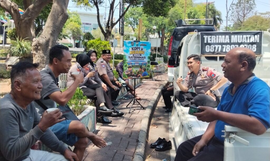 Polres Gresik Gencarkan Inovasi Kopi Keliling, Bangun Kedekatan dengan Warga Ajak Jaga Kamtibmas