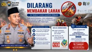 Polres Ngawi Ingatkan Konsekuensi Hukum Bagi Pembakar Lahan