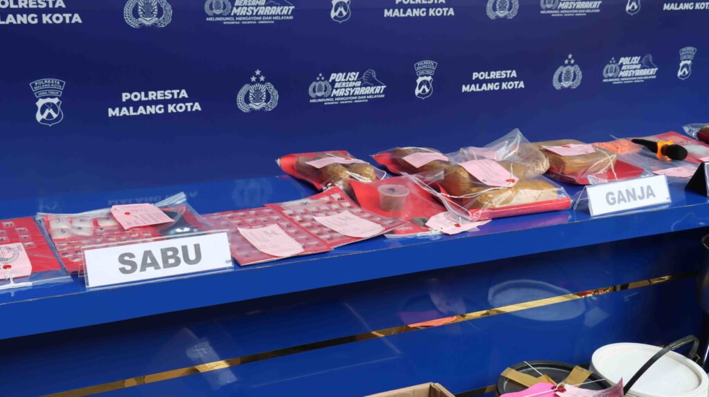 Polresta Malang Kota Bongkar Kasus Sabu 3,2 Kg dan Ribuan Ekstasi, 175 Tersangka Diamankan