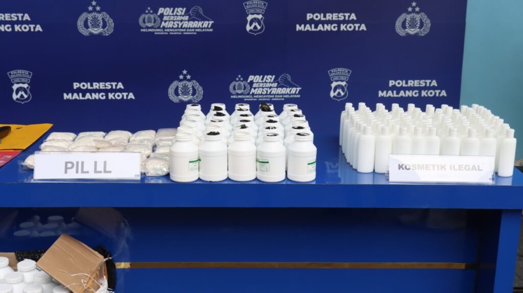 Polresta Malang Kota Ungkap Perkara Kosmetik Ilegal, Sekitar 2 Ton Bahan Baku Diamankan